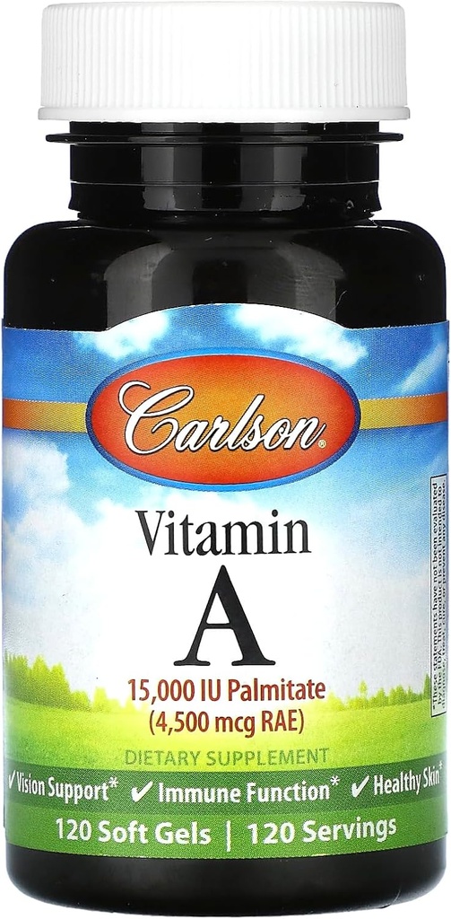 Carlson Labs Vitamin A Palmitate, 15000 IE, 120 Softgels