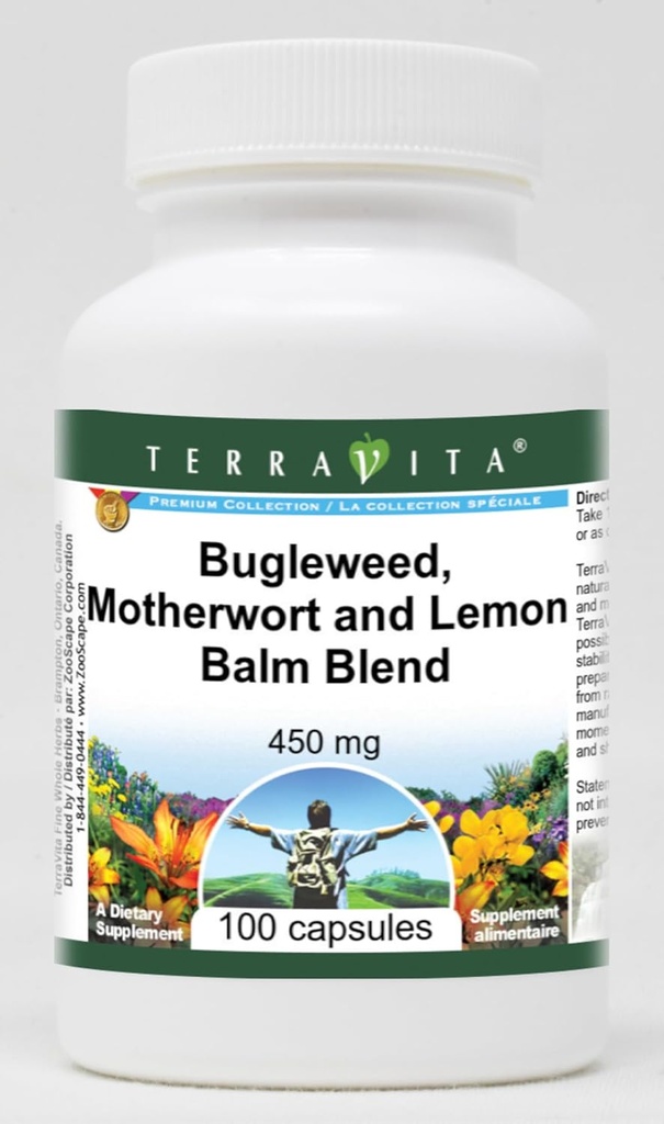Kilpirauhasen tuki - Bugleweed, Motherwort ja Lemon Balm - 450 mg (100 kapselia, ZIN: 511178) - 2 pakkausta