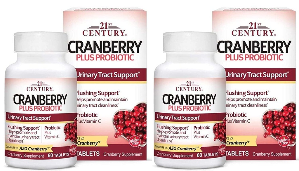 21st Century Cranberry Plus Probioottiset tabletit,2