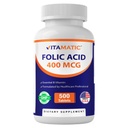 Vitamaattinen foolihappo 400 mikrog - 500 kasvistablettia - B9-vitamiini