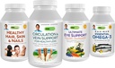 ANDREW LESSMAN 4 Tuote Customer Suosikit Bundle - 60 Count Each of Circulation & Vein Support, Terve hiukset, iho ja kynnet, Ultimate Eye Support, ja Maximum Essential Omega-3 (Orange)