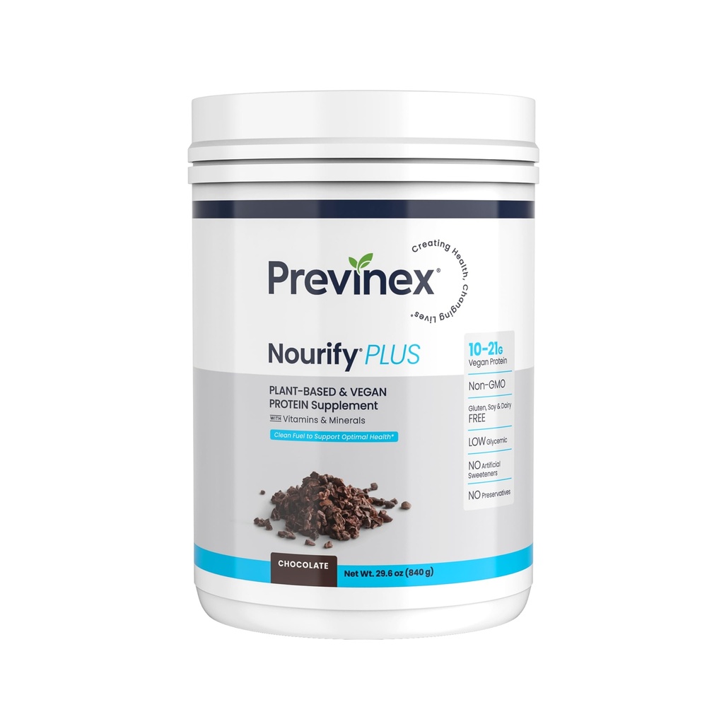 Nourify Plus Plant-Based Protein Shake - Kaikki luonnolliset kasvisproteiinijauhe, korkea proteiinipitoisuus ja alhainen sokeri, gluteeniton, soijaton ja maitoton, suklaaproteiinijauhe (29,3 oz)