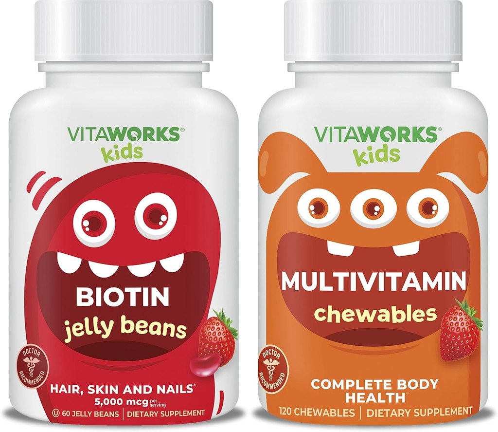 Lapset Biotiini 5000 mg hyytelöpavut + monivitamiini purukumi