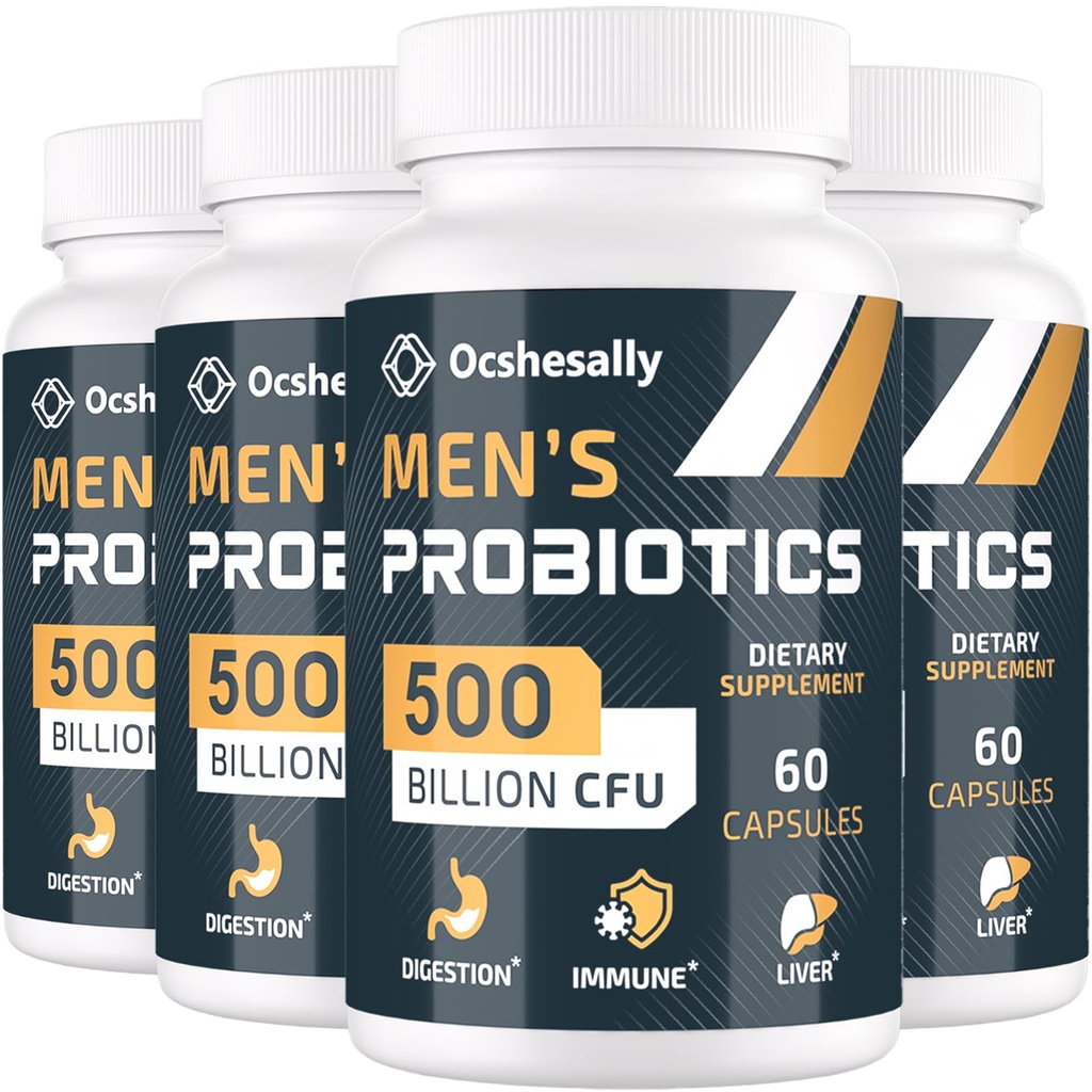 Probiootit miehille, 500 miljardia PMY & 12 kanta Miesten probiootti, kurkuma, karpalo, Goji - Probiootit Dgestive Health, Gut, Immuuni ja turvotus, Eturauhasen ja virtsateiden terveys, 240 kapseli