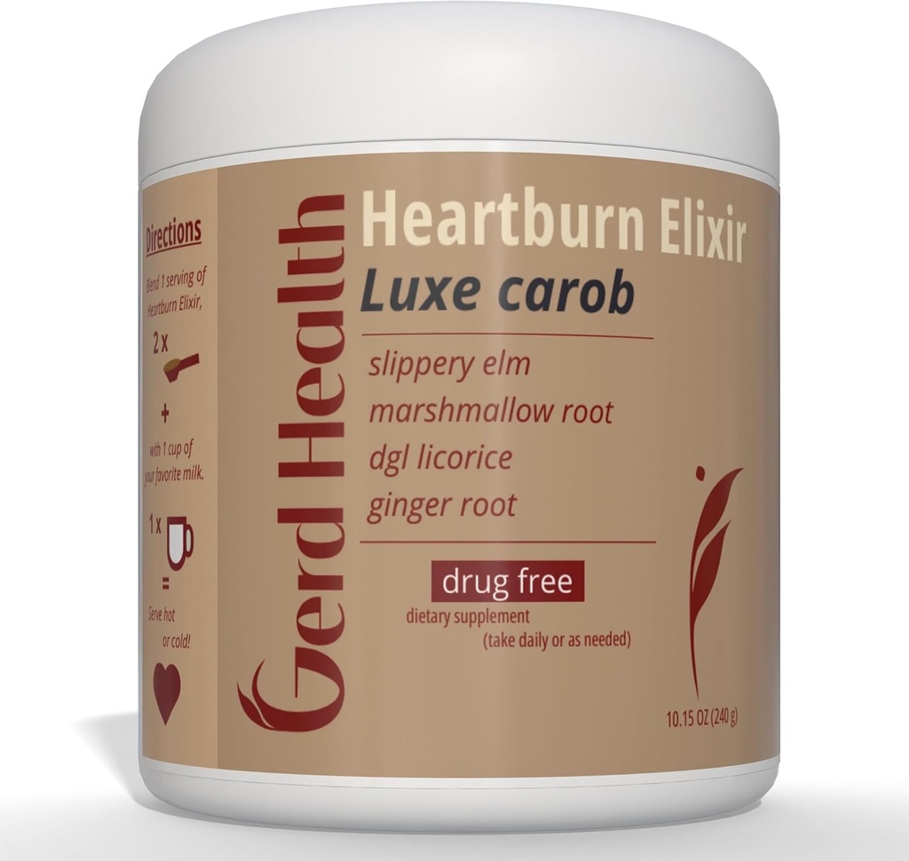 Heartburn Elixir: yrttijauhejuoma valmistettu vaahtokarkki juuri, liukas jalava Bark & DGL Licorice