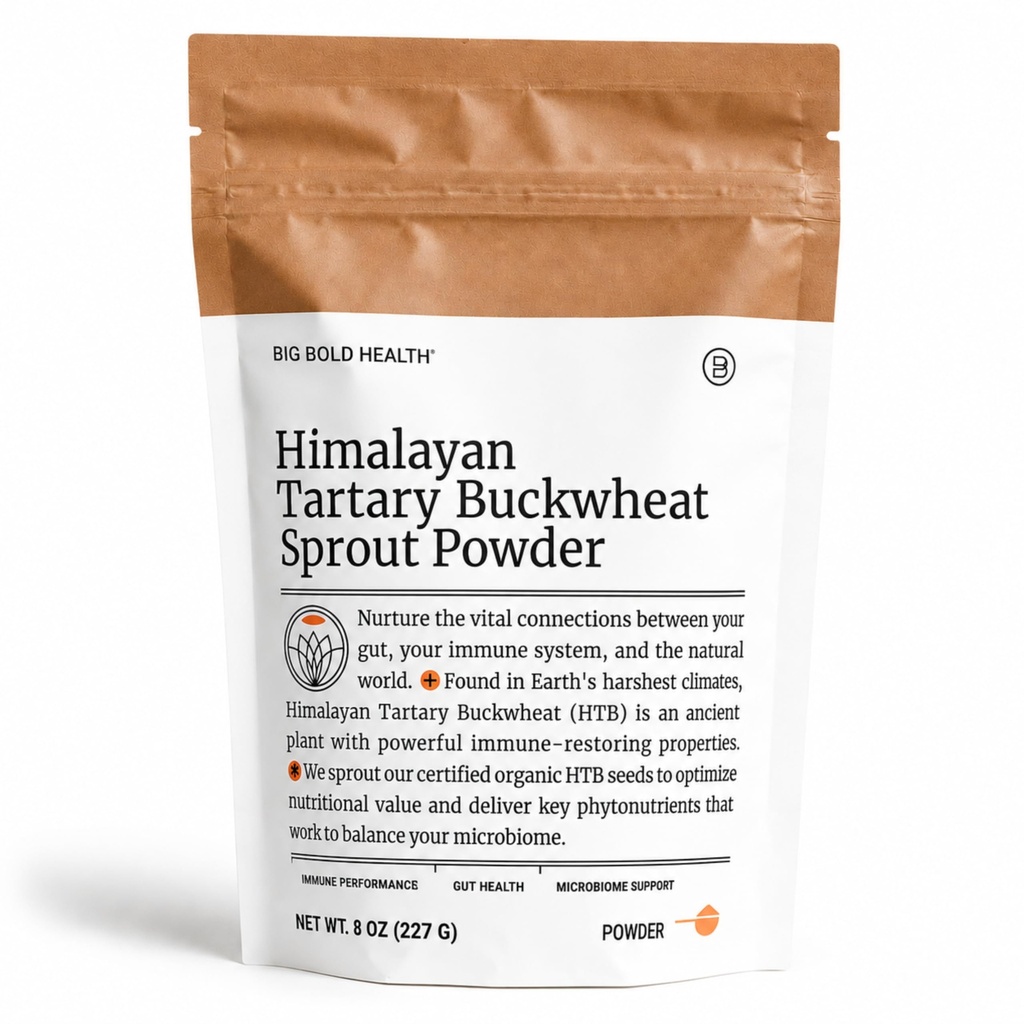 BIG BOLD TERVEYS Himalayan Tartary Tattari Sprout Powder - Immuuni Tuki Superfood 200x Lisää polyfenolit, Prebioottikuitu, Ei-GMO, Gluteeniton, viljaton, kasvissyöjä, 30 Tarjoilut