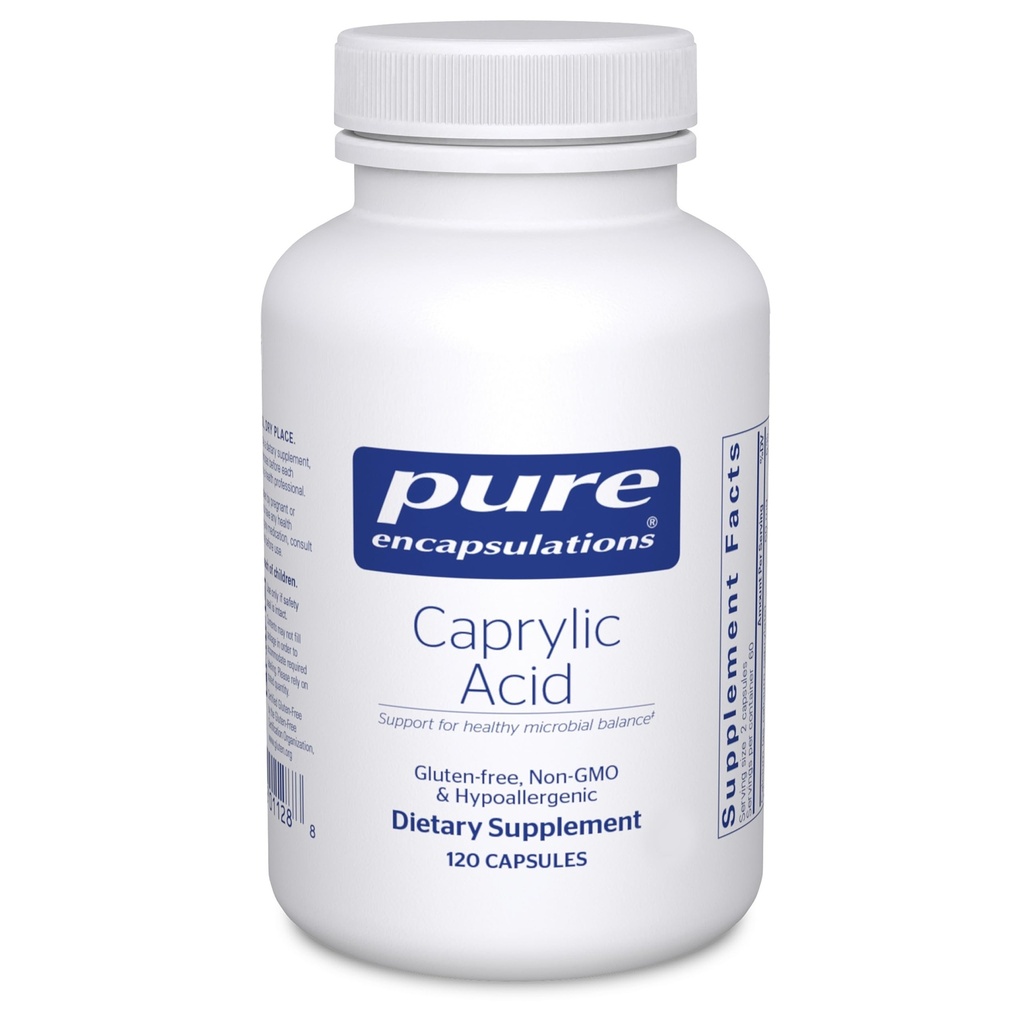 Rena inkapslingar Caprylic Acid | Tillägg för gut och Digestive Health, GI Balance, Gastrointestinal Support och Intestinal Health * 120 kapslar