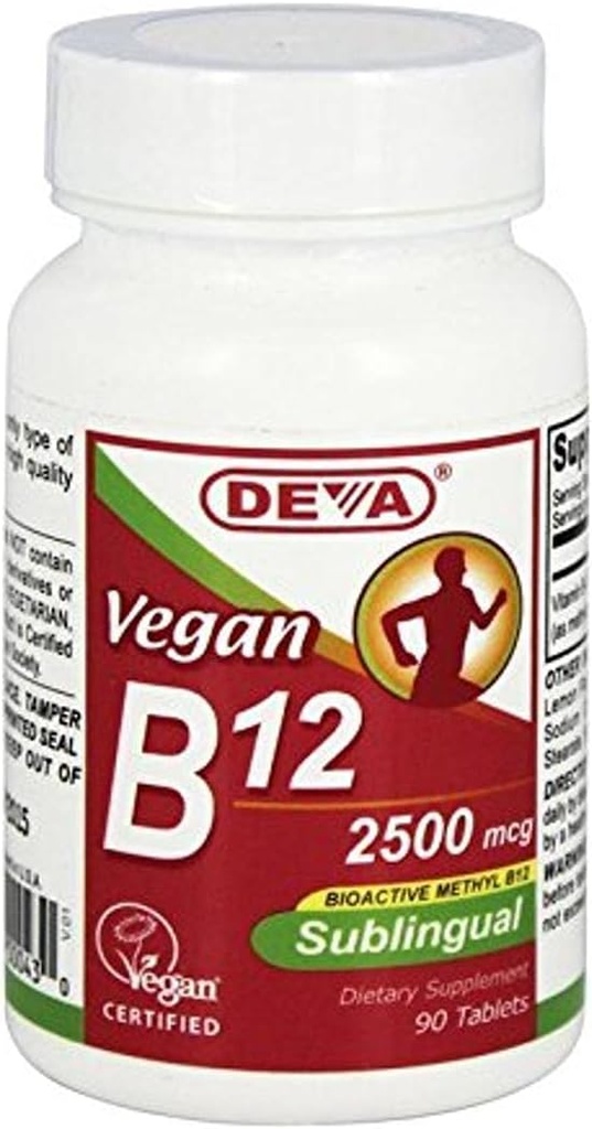 Deva Vegan-vitamiinit B12 Alakieli, 90