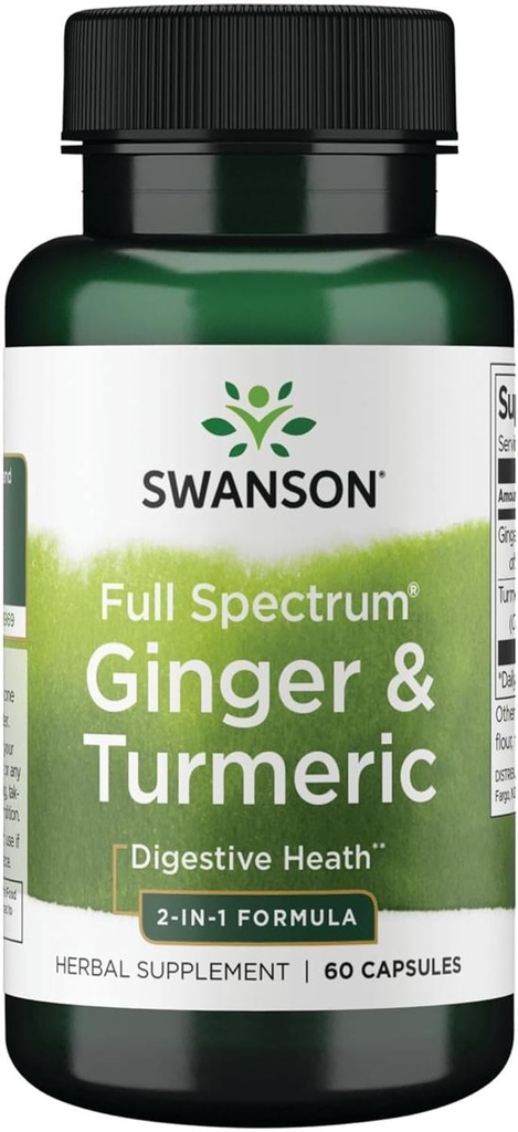 Swanson Full Spectrum Inkivääri & Turmeric 60 kapselia