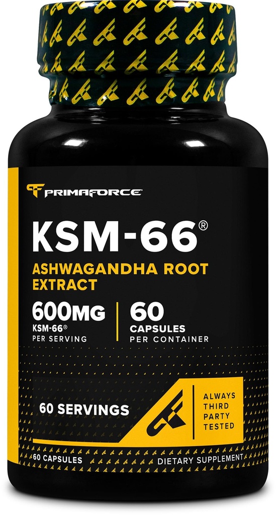 Primaforce KSM-66 Ashwagandha juuriuute (600 mg) 60 Kasviskapselia - 5% Withanolides with BioPerine