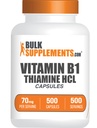 BulkSuplements.com Tiamiini HCl-kapselit - tiamine Hydrochlorothiazide, B1-vitamiinin lisäravinteet - Gluteeniton, 1 kapseli per tarjoilu, 500