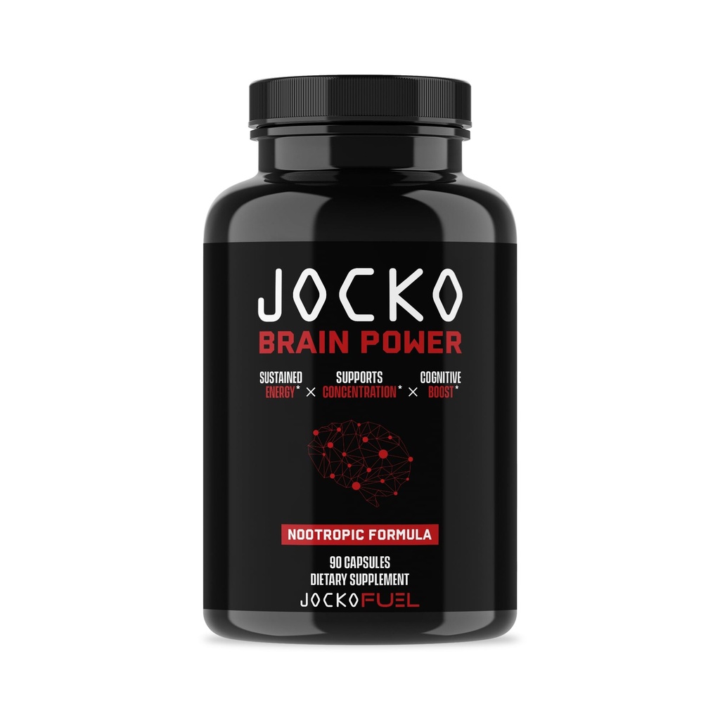 Jocko Fuel Brain Power - Nootropic Dietary Supplements for Memory & Focus wiht L Theanine, L Carnitine- Energy & Focus Supplement (90 kapselia)