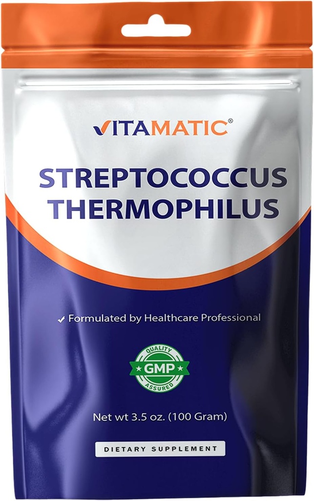 Vitamatic Streptococcus Thermophilus Probiotic Powder - Ruoansulatuskanavan tuki - 100 Gram (3. 5 OZ) - 100 tarjoilua