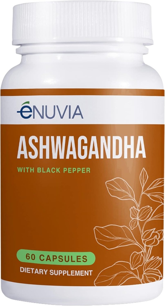 Ashwagandha täydentää - Natural Relief and Stamina Tuki auttaa Helpottaa Jännitys 60 kapselia Pure Root with Black Pepper Extract for Enhanced Imeytyminen Vegan, Valmistettu Yhdysvalloissa