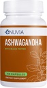 Ashwagandha Supplement - Natural Relief och Stamina Support för att hjälpa till att lindra spänning 60 kapslar ren rot med Black Pepper Extract för förbättrad Absorption Vegan, tillverkad i USA