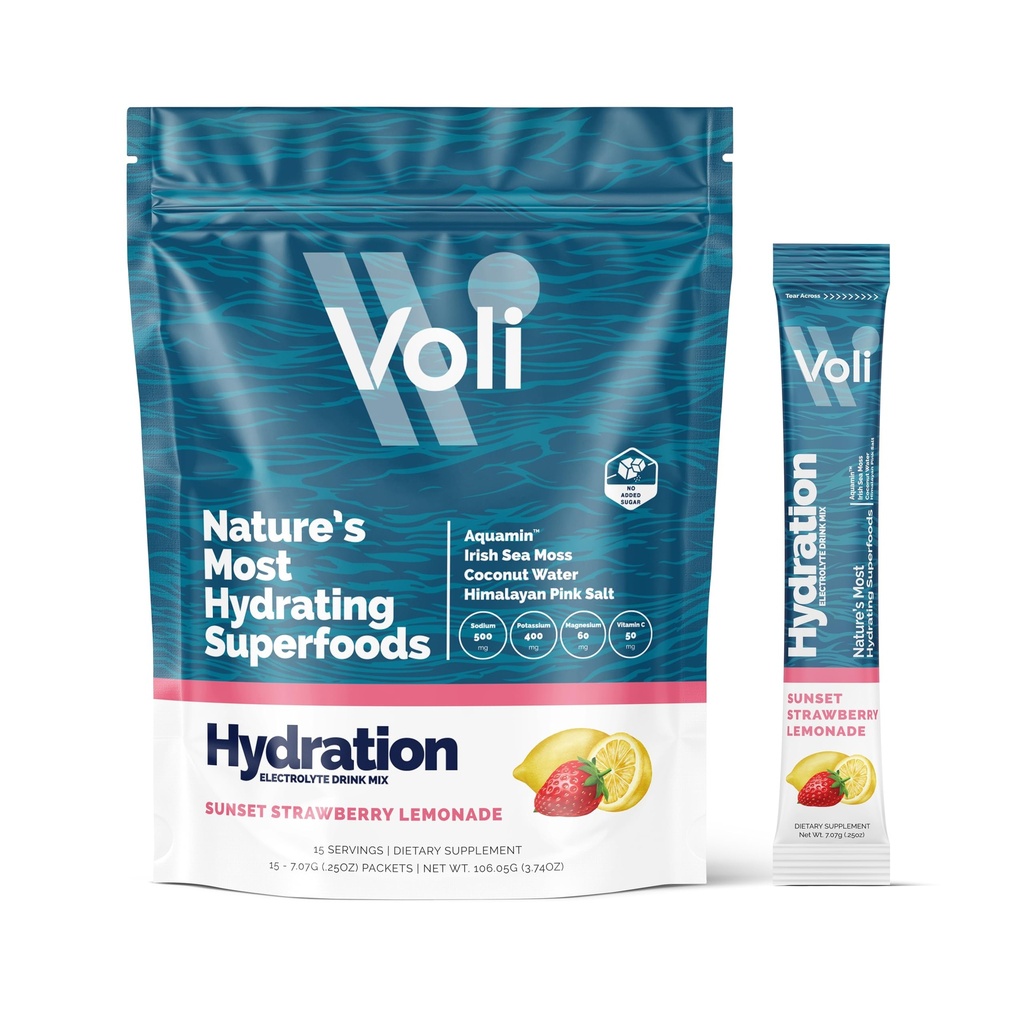 Voli Electrolytes Powder Packetit Ei lisättyä sokeria Elektrolyytti Drink Mix for Hydration Keto & Fasting Friendly, Natural Superfoods & Minerals
