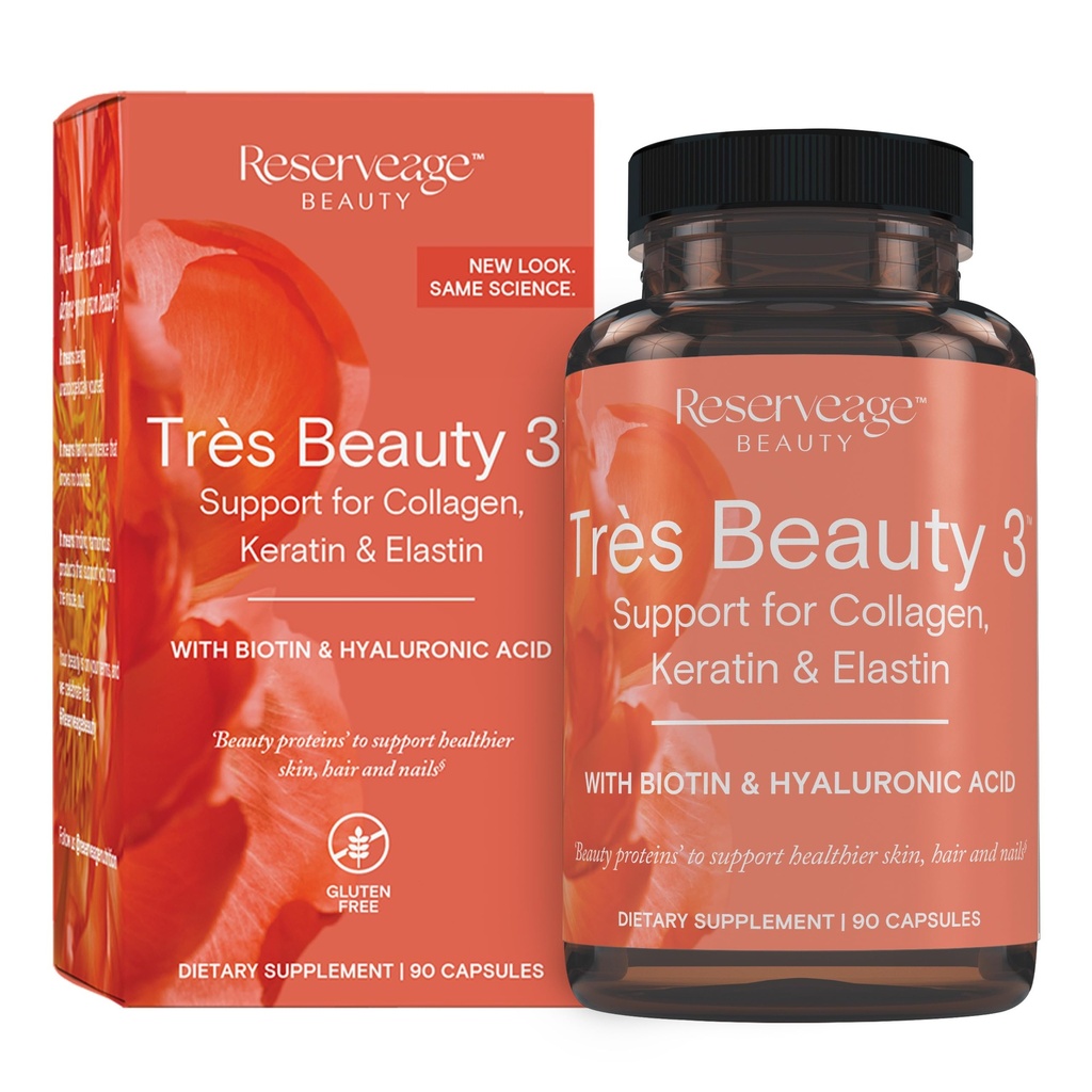 Varaus ravitsemus - Tres Beauty 3 - täydentää hiusten kasvua, ihonhoito ja kynsien hoito - Collagen täydentää Keratin & Biotin - Gluteeniton - 90 kapselia (30 tarjoilua)