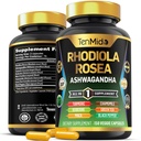 Rhodiola Rosea Supplement - 8in1 Formel - Kombinera med Ashwagandha, gurkmeja, Berberine, Maca, Chamomile, Green Tea och Black Pepper - Nutrient Rich - 150 Vegan Capsules