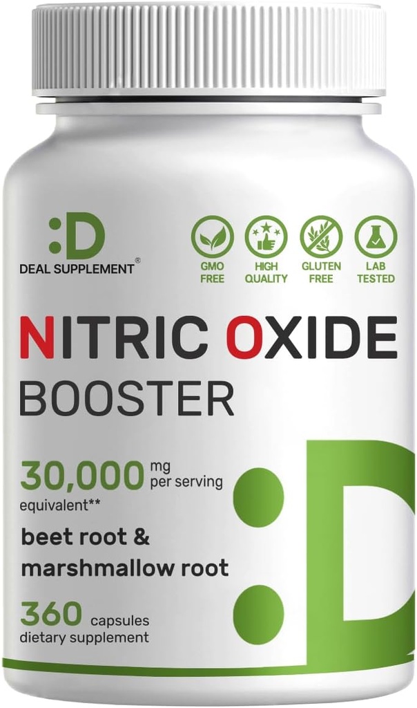 DEAL-Liite Typpioksidi Booster 30 000 mg Ekvivalentti, 360 kapselia