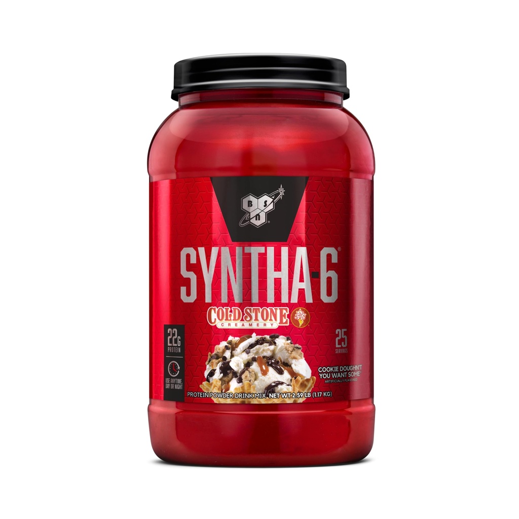 BSN Syntha-6 Whey Protein Powder, Cold Stone Creamery- Cookie Doughn You Haluat joitakin, Micellar Casein, Milk Protein Isolate Powder, 25 tarjoilua
