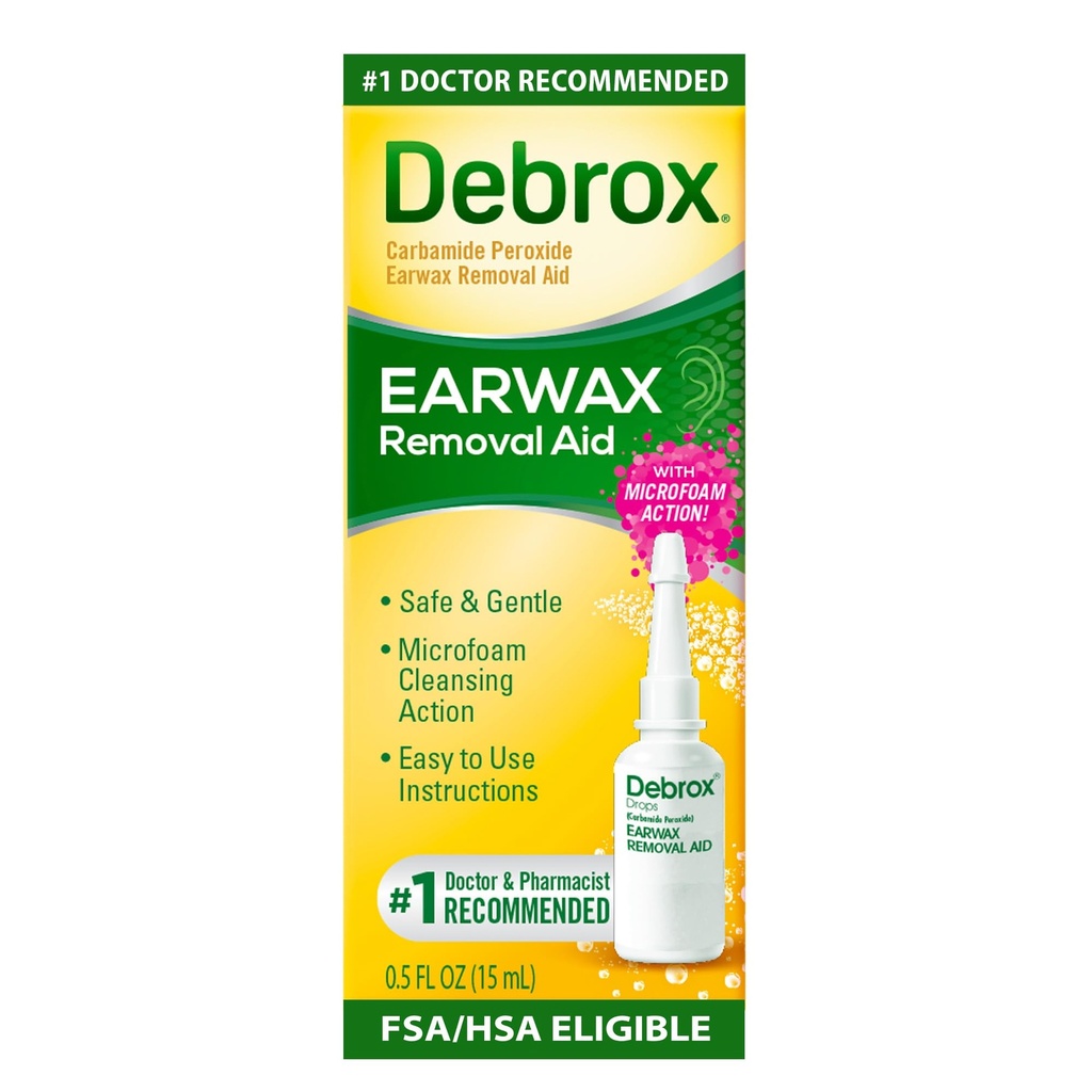 Debrox korva vaha poisto drops, hellä mikrovaahto korva vaha poistaa, 0,5 Fl Oz