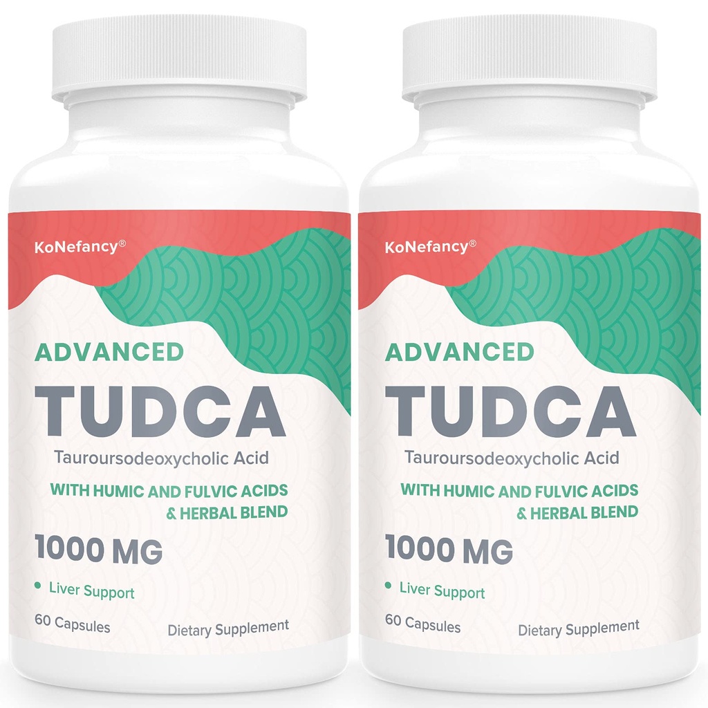 TUDCA Liver Supplements 1000 mg Bile Saltts for Liver Cleanse Detox-Milk Thistle Herbal Blend Fulvic ja Humira Liver, Ruoansulatuskanavan 120 Vegaanikapselit