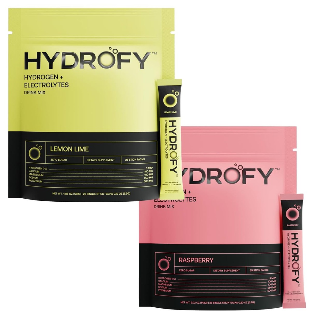 Vetyvesi + Elektrolyyttejä Mix vadelma ja sitruunan limetti Bundle 50 Tarjoilut ... Superior Hydration Packetit molekyylivety (H2), natrium, kalium, magnesium, kalsium ja mineraalit