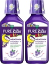 Vicks Pure Zzzs Kidz Melatoniini, Lapset Melatoniinineste, unilääke, lääkevapaa, nestemäinen melatoniini 1 mg, kamomilla ja laventeli, melatoniinin unilääkkeet lapsille, Snooze Berry Flavored, 2 Pack, 24 FL OZ