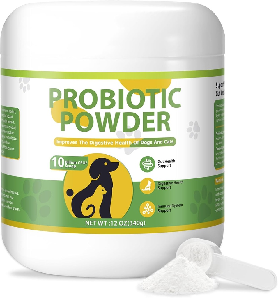 Dog Probiootti Kuiva-aine Ruoansulatuskanavan Entsyymit 12 OZ Powder Plus Prebiootit Probiootit Entsyymit Entsyymit Entsyymit Entsyymit Estää vatsavaivoja Ruoansulatuskanavan tuki Immuunien probiootit Ripulijauhe