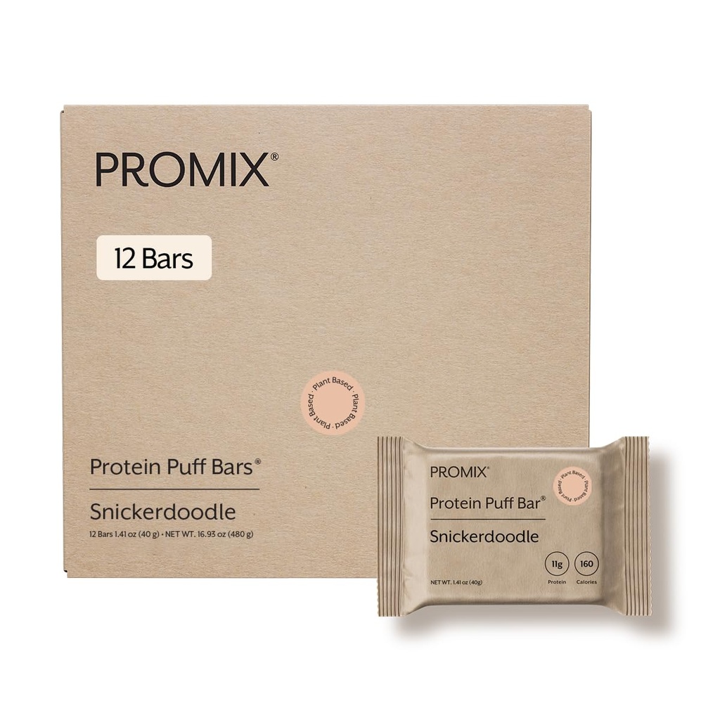 Promix Nutrition Vegan Protein Puff Bars Korkea proteiini, Low Calorie Marshmallow Crispy Treat Kosher, Soy Free - Kaneli Ranskan paahtoleipä