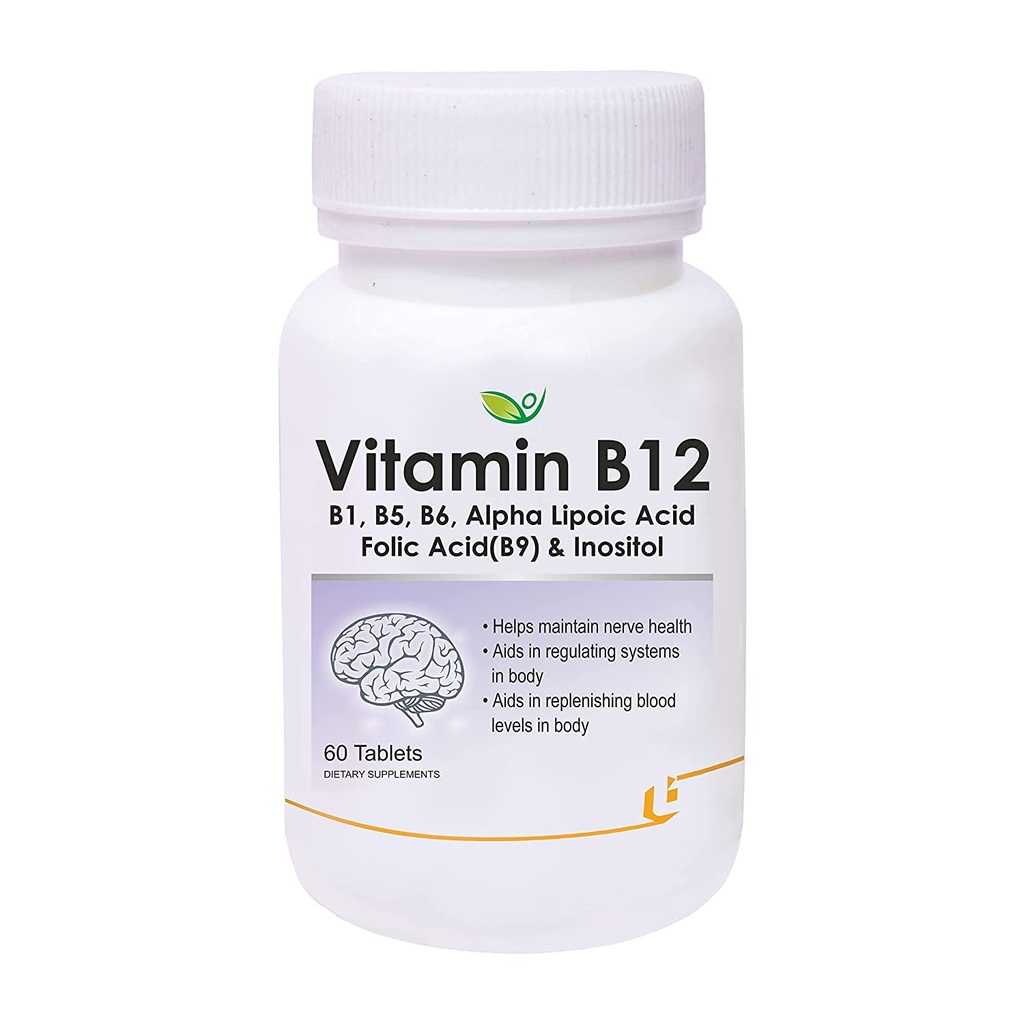 Verem Nutraceuticals B12-vitamiini B1, B5, B6, B9(Foolihappo), Alfa Lipoic Acid ALA & Inositol lisäravinteet 