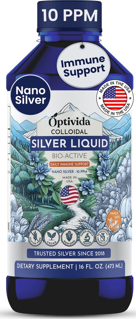 Optivida Health Nano Kolloidinen Silver Liquid (1 LB) 