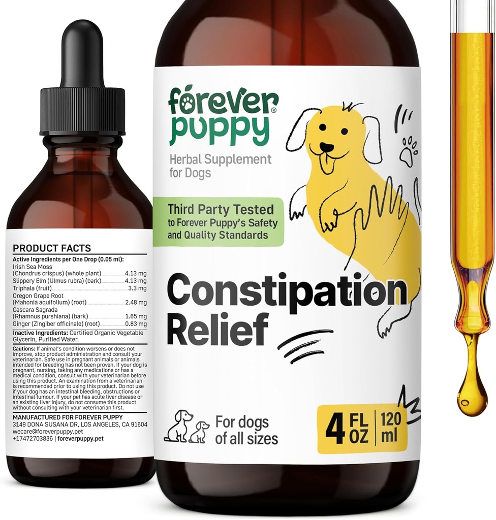 Ikuisesti koiranpentu Ummetus Relief koirille - Jakkara Ease koiran täydentää - Sea Moss & Slippery Elm Ruoansulatus - Kuitu vitamiineja ja lisäravinteet Ummetus - Kaikki rodut ja koot - 4 oz