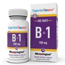 Superior Source B-1 100 mg - B-vitamiinin täydentää tukee tervettä energiaa ja kasvua - Hermoston ja ruoansulatusjärjestelmän tuki Formula tiamin - 100 sublingual Dissoling Tabletit