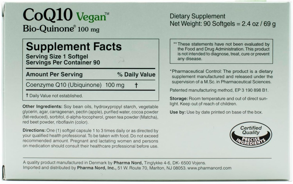 CoQ10 Vegan Bio-Quinone 100 mg, 180 Softgels 