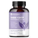 Puhdas 5-HTP (5-hydroksitryptofaani) Plus GABA- täydennysosa - uneen, mielialaan ja stressinhallintaan - 60 kasviskapselia