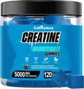 Kreatiini Monohydraatti Gummies miesten & naisten 5g Creatiini Monohydraatti per tarjoilu- auttaa lisäämään vahvuus ja rakentaa lihasten, sokeriton, vegaaninen, sinimarja maku, 120