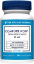 Vitamiini Shoppe Comfort Iron 25MG, Kliinisesti tutkittu Iron Bisglysinaatti, energian tuotanto ja immuunituki, Hellävarainen & ei-kosteuttava täydennysosa (90 kasviskapselit)
