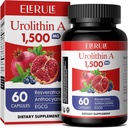 Urolithin A Supplement 1000 mg Plus Trans- Resveratrol, Antosyaniinit, vihreä tee, edistää terve ikääntyminen, tuet soluja ja energiaa miehille ja naisille, 60 kapselia