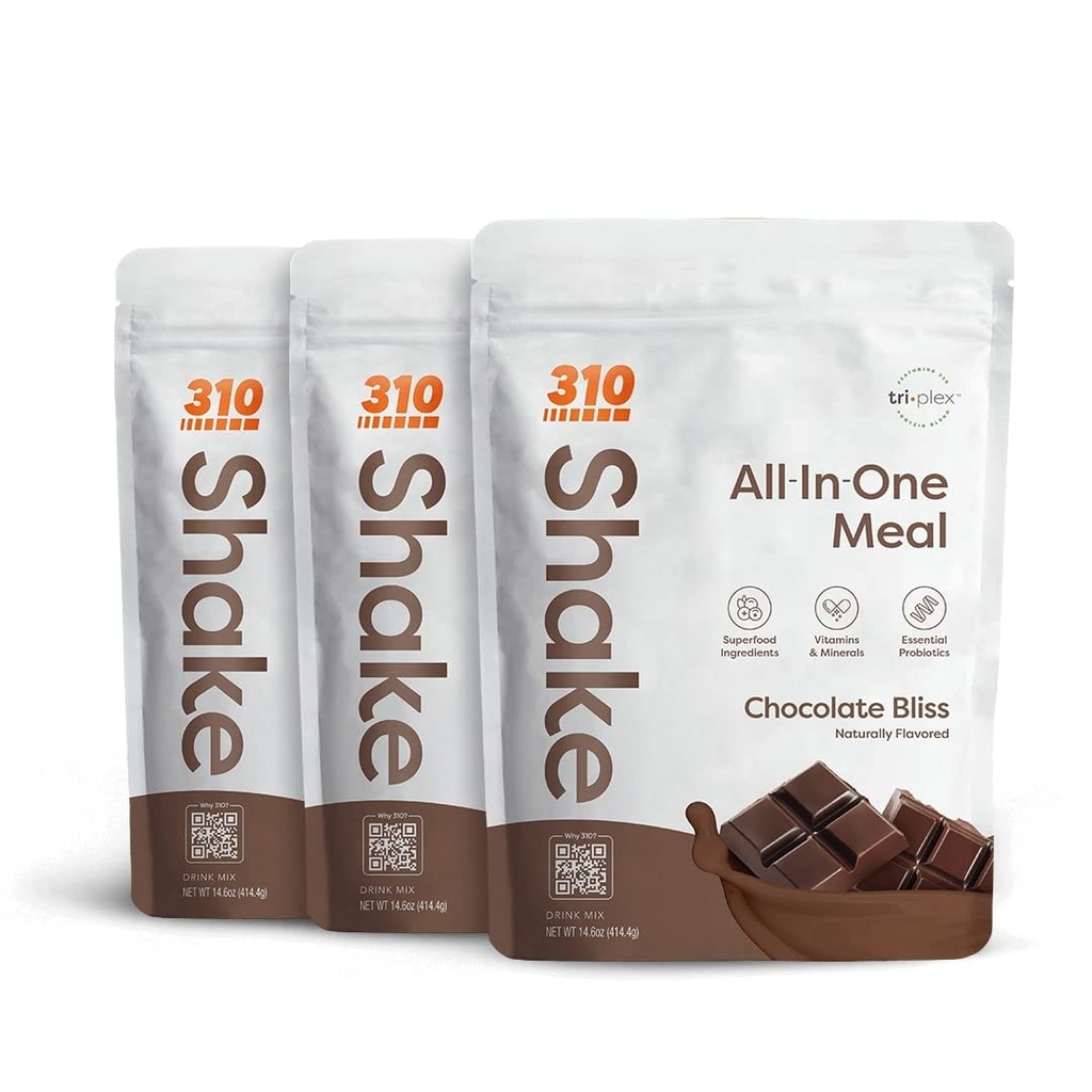 310 Nutrition - All-In-One Meal Replacement Shake - Ny Formel med Fiber Rich Vegan Superfood Blend - Naturliga sötningsmedel - Low Carb Shake, Keto & Paleo Friendly - Gluten Free - 26 Vitaminer och mineraler - Triple Flavor Pack