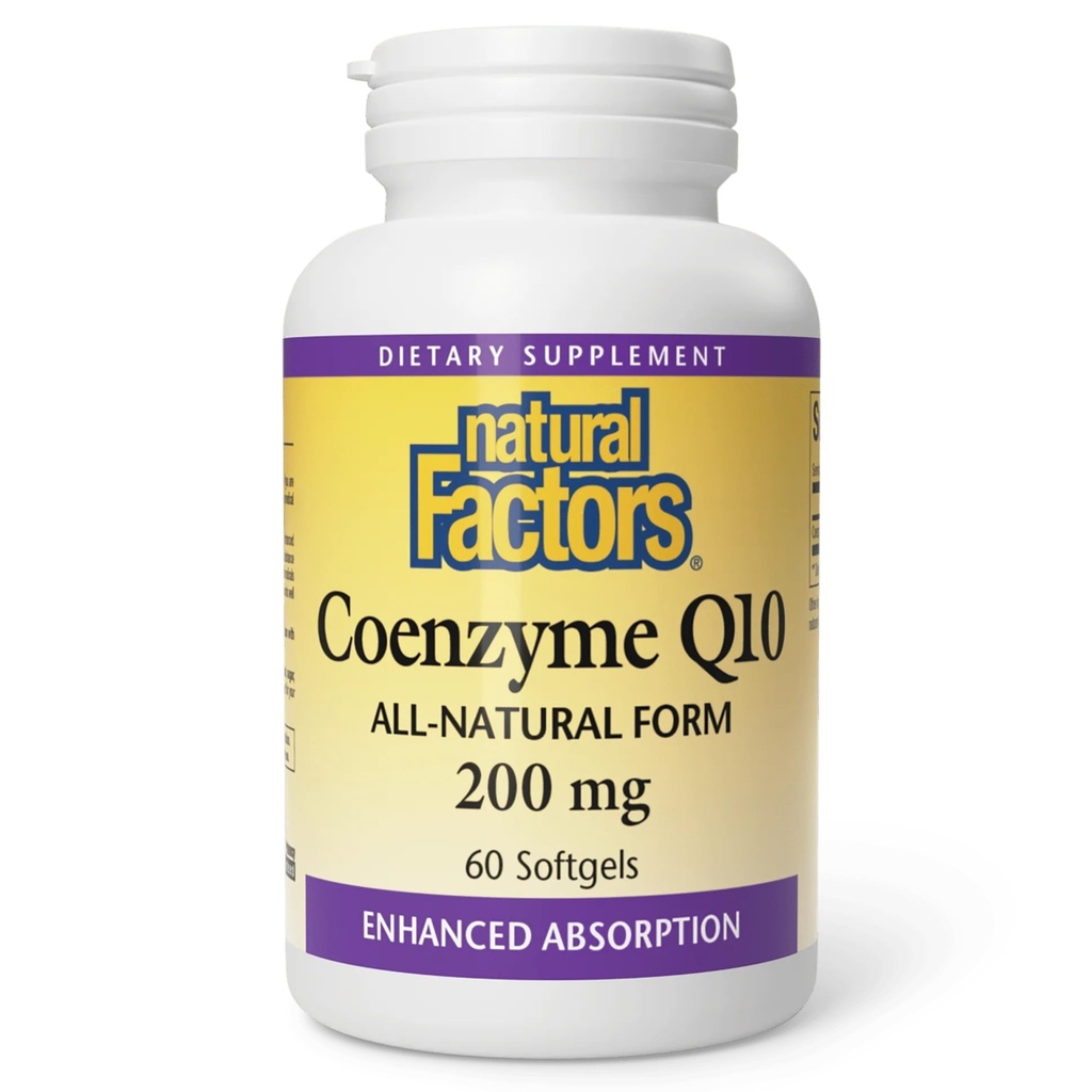 Luonnollinen tekijät Coenzyme Q10 - Antioksidantti Tuki täydentää Tukee Cellular Energy Production - Parempaa imeytymistä Aids Terve sydän toiminta - 200 mg, 60 Softgels (60 Servings)
