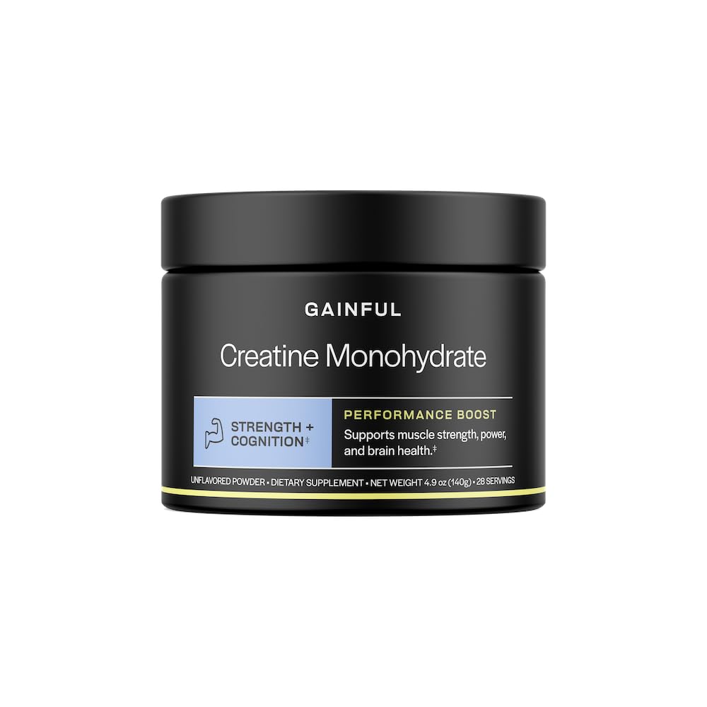 Ginful Creatine Powder, Post Trenout Aminohappo täydentää, Lihas, energia & Focus tuki, 5g Creatiini Monohydraatti, makuamaton, 28 tarjoilua