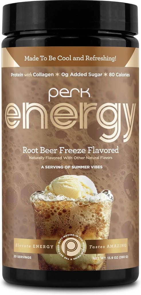 Perk Energy Original Root Beer Freeze maku (20 tarjoilua) - Gluteeniton, soijaton ja maapähkinätön