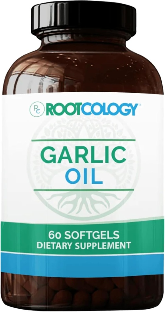 Rootcology av Dr Izabella Wentz | Garlic Oil | Softgels med vitlök och Parsley Oil, Enteric-Coated för att minska lukten | Stödja immunsystemet och kardiovaskulär hälsa | 60 Softgels
