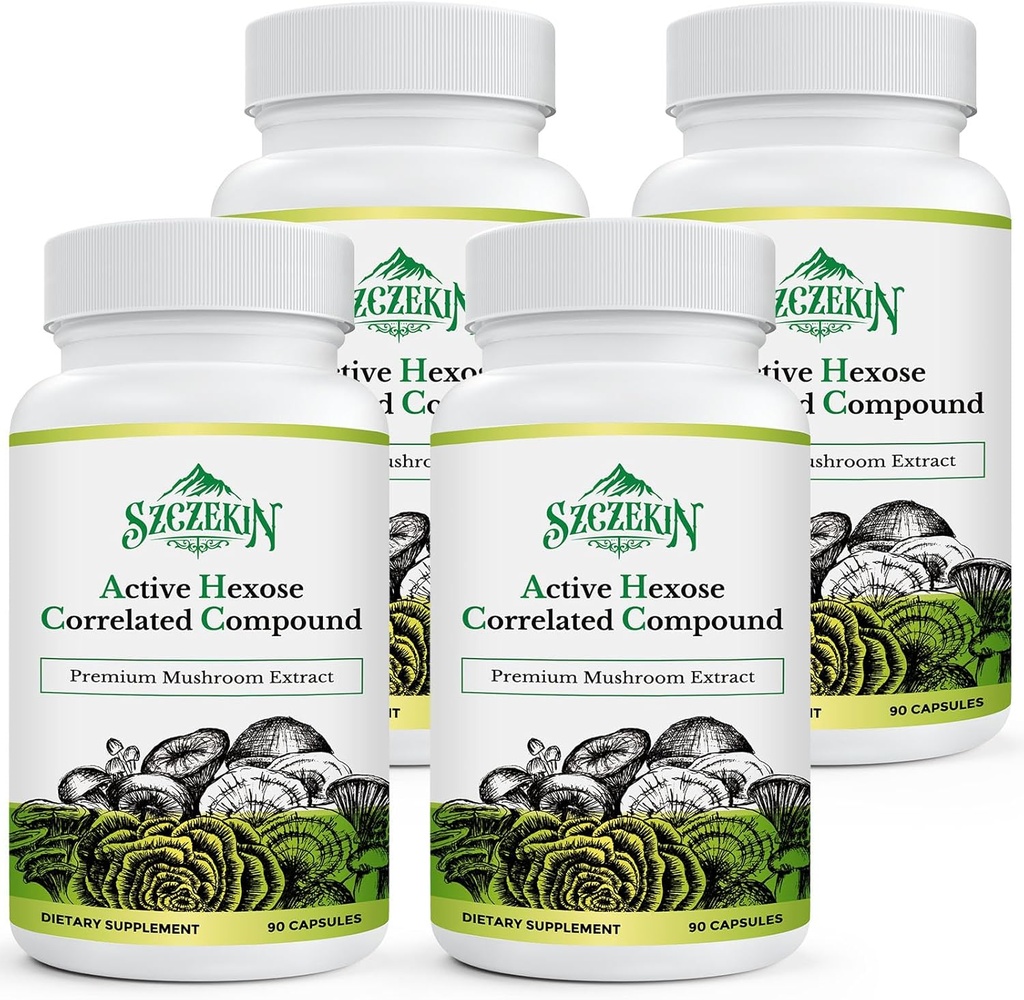 Aktiivinen Hexose Correlated Compound 1500 mg Supplement, Natural 8 Sieniuute täydennysosa, immuunijärjestelmä, maksan toiminta, luonnollinen tappaja ja T solujen toiminta, 360 kasviskapselit