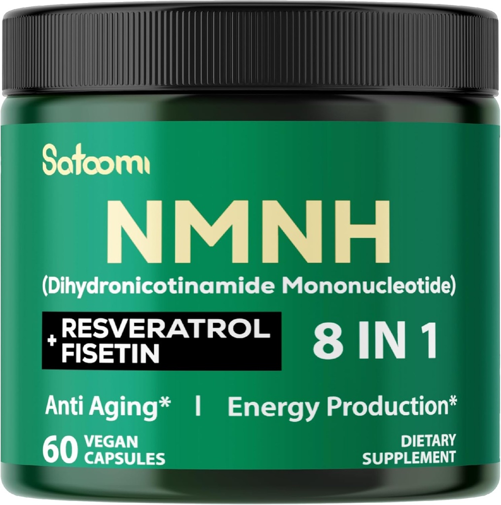 8in1 NMNH - NMN Supplement Alternative - NAD Supplement to Support NAD Levels Lisätty Fisetin, Resveratrol, Quercetin, Turmeric, berberiini, D3-vitamiini & C - 60 Count 30 päivää