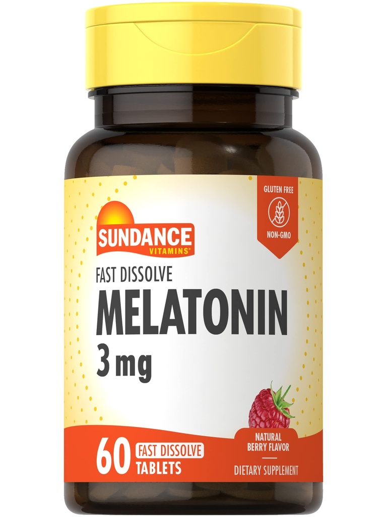 Sundance Melatoniini 3 mg Nopea liuotus ... 60 Kasvisruokaa...