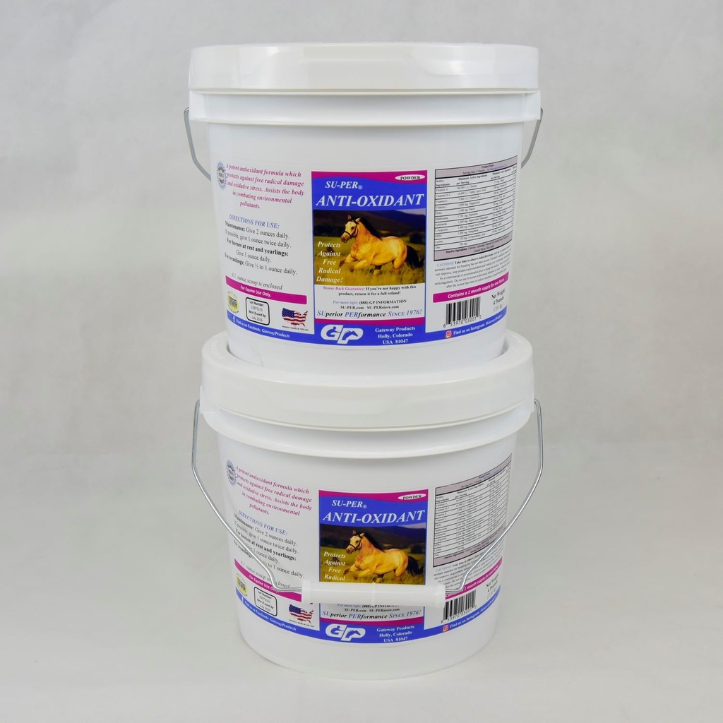 SU-PER Anti-Oxidant Supplement för hästar - Equine Selenium Vitaminer & Essential Antioxidant Support - 4 pund, (2 Pack)