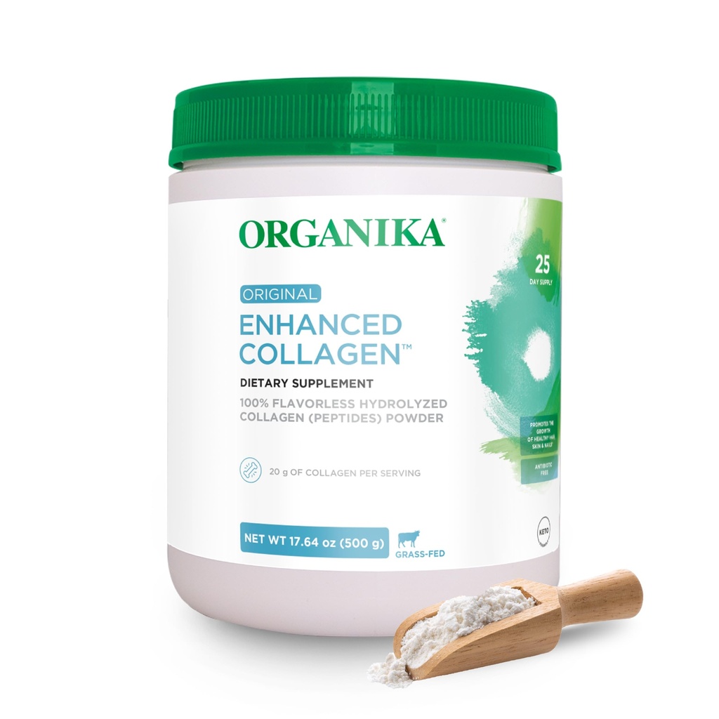 Organika Enhanced Hydrolysed Collagen Peptides Powder: Helppo imeytyä Makuton Collagen Powder for Skin, Hiukset, kynnet, nivelet, lihakset, & Gut - Keto, GMO-vapaa, Grass-Fed - 25 päivän toimitus - 18 oz