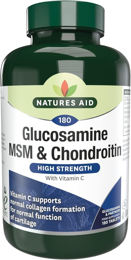Luonnonapu Glukosamiini 500 mg, MSM 500 mg + Chondroitin 100 mg 180 tablettia